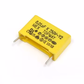 Capacitor cerâmico de segurança CA X2 0,1UF K 275V Tmcf19