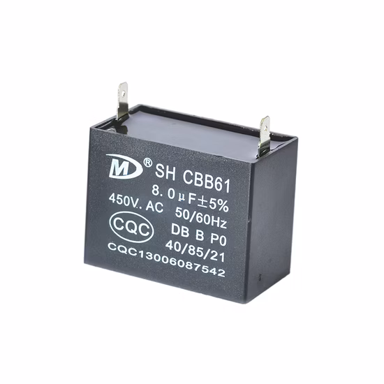 Cbb61 450V 2,5UF Capacitor de filme de polipropileno Capacitores de ventilador